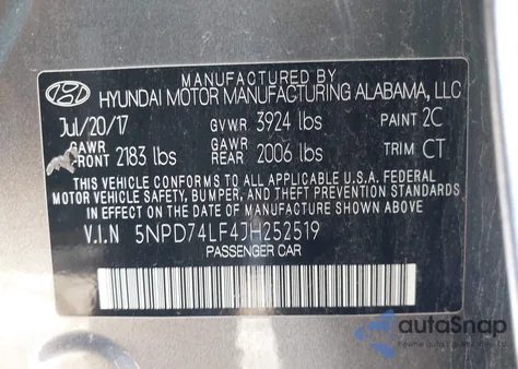 2018 Hyundai Elantra Se from USA, damaged, VIN 5NPD74LF4JH252519